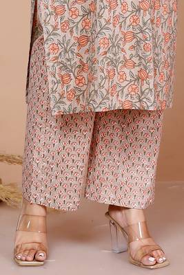 Pure Cotton Printed Straight Kurta And Palazzo - Plus Size 5