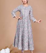 Floral Printed Anarkali Kurta - Plus Size