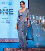 Blue skirt saree set