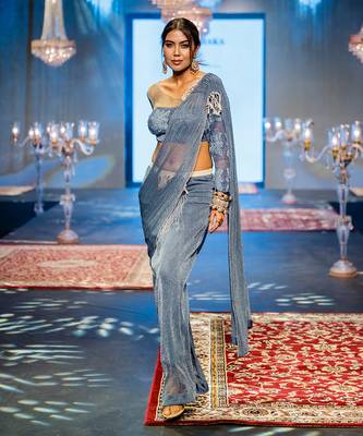 Blue skirt saree set 5