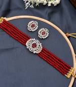 American diamond choker jewellery set