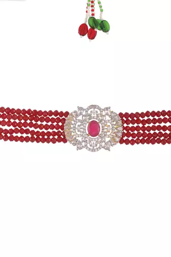 American diamond choker jewellery set