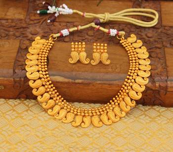 Matte finish mango necklace set 1