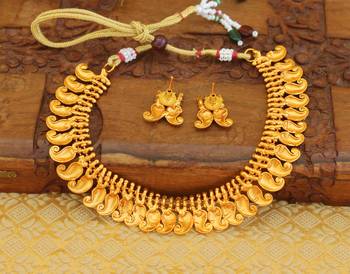 Matte finish mango necklace set 2