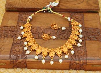 Matte finish temple necklace set 1