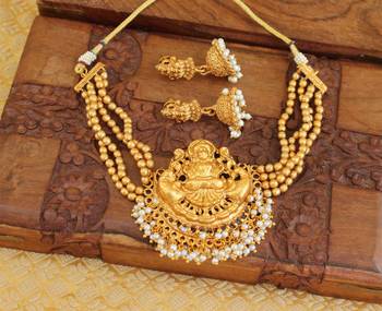 Matte finish temple necklace set 1