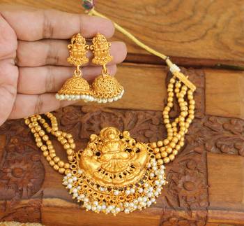 Matte finish temple necklace set 2
