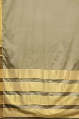 Cotton Silk Golden Zari Tissue Contrast Border Saree With Desingner Jacqaurd Blouse.