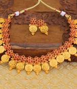 Matte finish temple necklace set