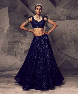 The Shimmering Blue Lehenga 1