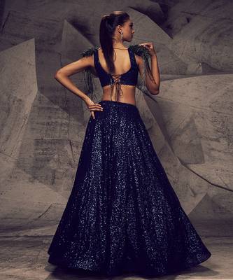The Shimmering Blue Lehenga 2