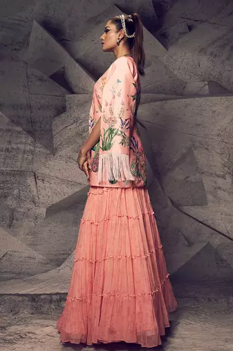 The Pink Floral Jacket Lehenga