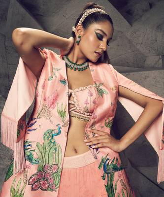 The Pink Floral Jacket Lehenga 4