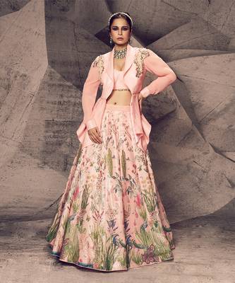 The Pink Floral Blazer Lehenga 1