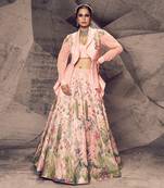 The Pink Floral Blazer Lehenga