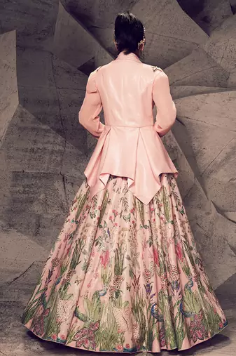The Pink Floral Blazer Lehenga