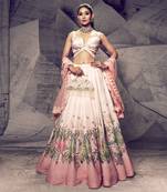 The Pink Floral Sequins Ombre Lehenga