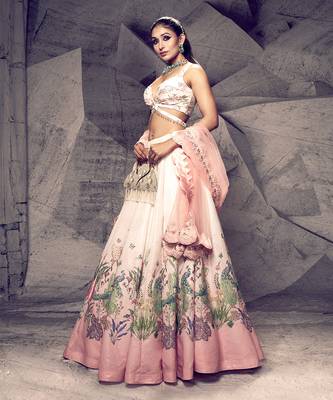 The Pink Floral Sequins Ombre Lehenga 2