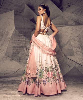 The Pink Floral Sequins Ombre Lehenga 3