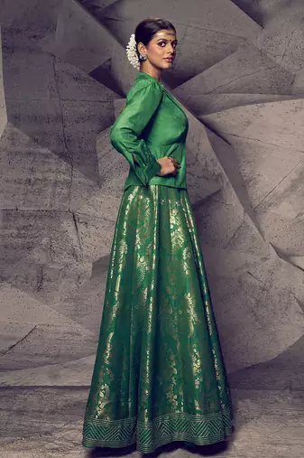 The Anant Green Shirt Lehenga