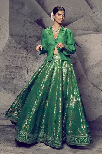 The Anant Green Shirt Lehenga