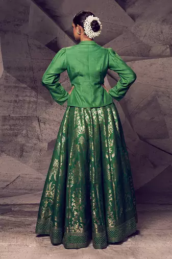 The Anant Green Shirt Lehenga