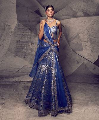 The Anant Blue Corset Lehenga 1