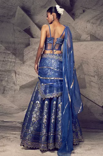 The Anant Blue Corset Lehenga