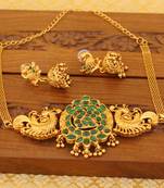 Matte finish peacock chocker set