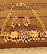 Matte finish peacock chocker set