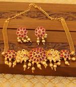 Matte finish peacock chocker set