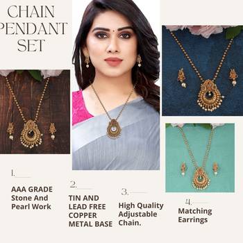 Mansiyaorange matte gold red  floral theme pendant chain jewellery 2