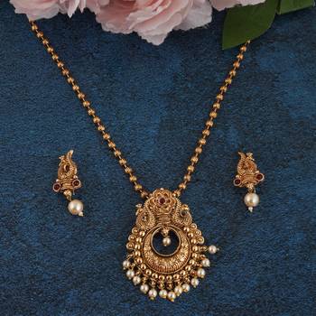 Mansiyaorange matte gold red  floral theme pendant chain jewellery 4