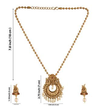 Mansiyaorange matte gold red  floral theme pendant chain jewellery 5