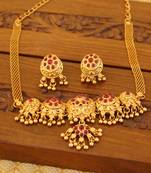 Matte finish kempu chocker set