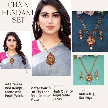 Mansiyaorange matte gold red  peacock theme pendant chain jewellery 2