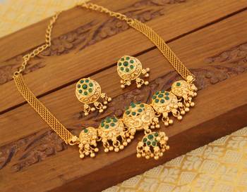 Matte finish kempu chocker set 2