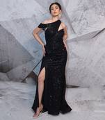 The elegant sequins black gown