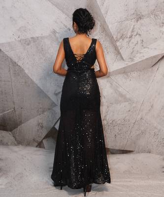 Quintessential sequins black gown 3