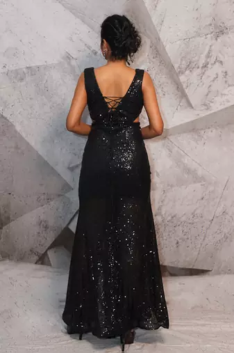 Quintessential sequins black gown