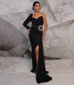 Corset sequins black gown