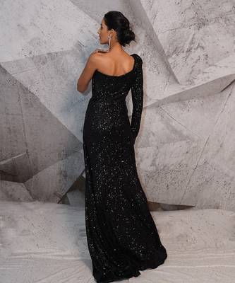 Corset sequins black gown 3