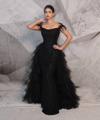 Beaded black gown 1