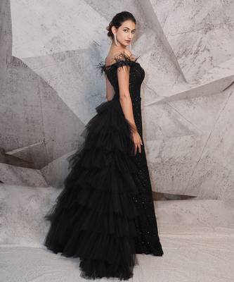 Beaded black gown 2