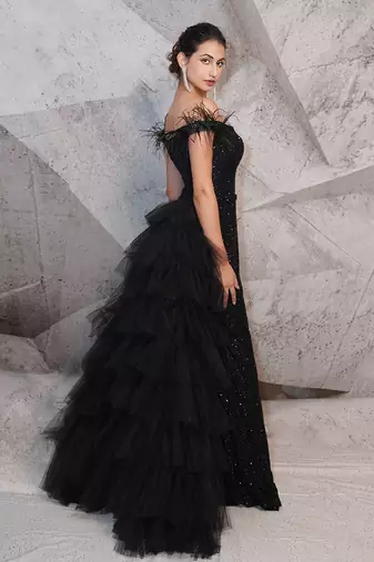 Beaded black gown