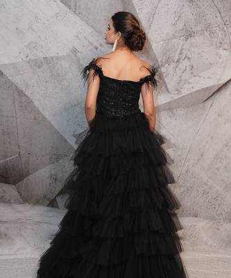 Beaded black gown 3