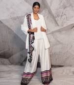The printed drape blazer set