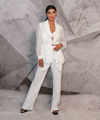 The elegant ivory blazer set 1