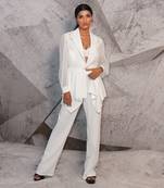 The elegant ivory blazer set