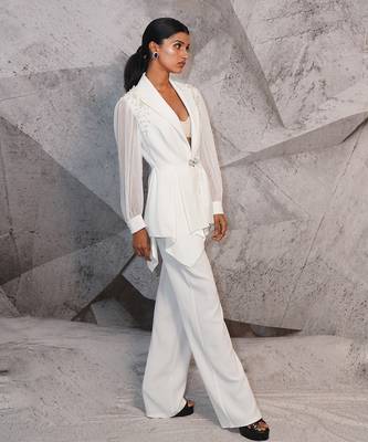 The elegant ivory blazer set 2